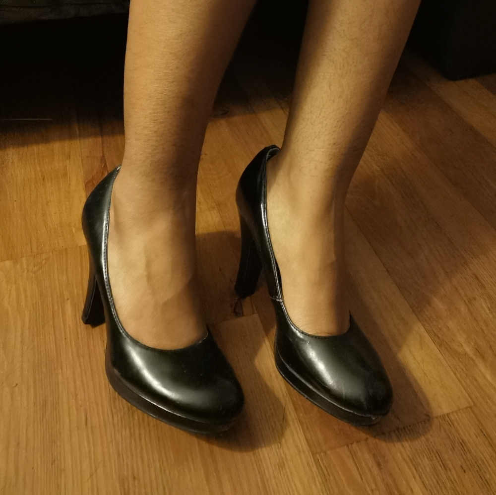 Gently used classy little black heels